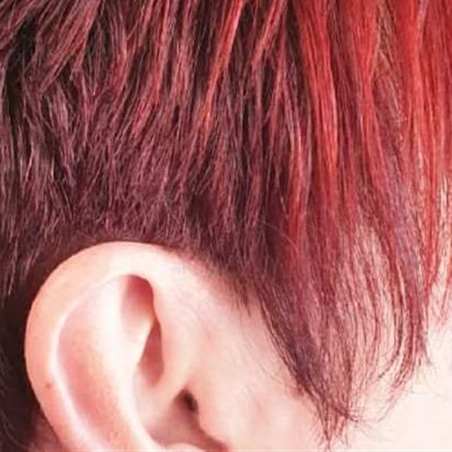 Red pixie cut